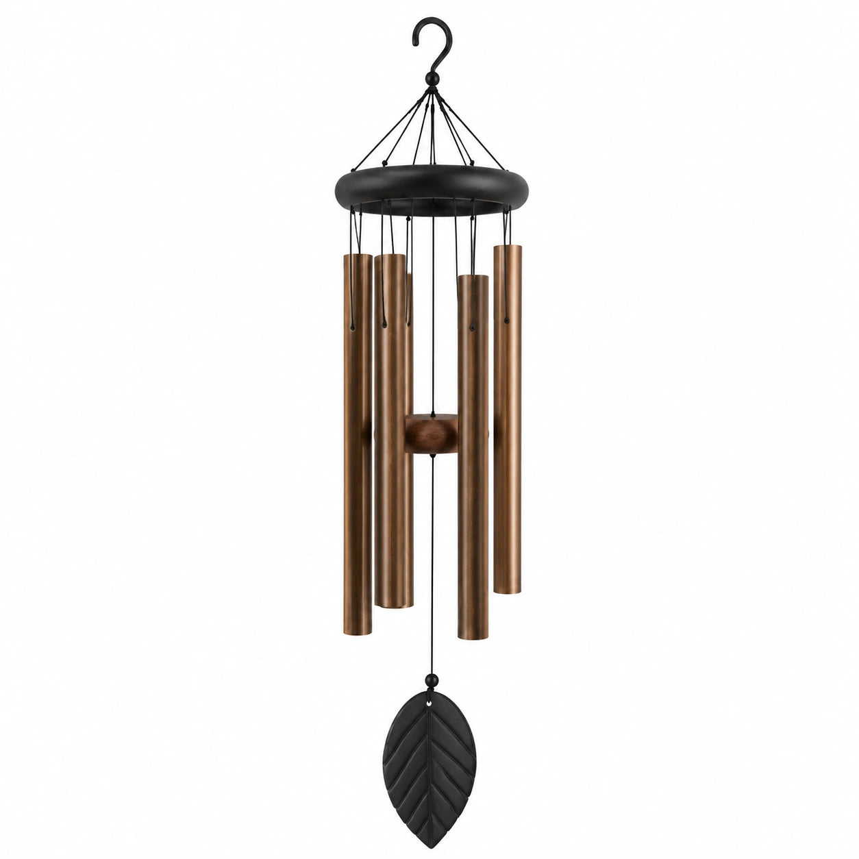 Windspiel 85 cm Metall Braun Schwarz Hängedekoration mit tiefem Klang
