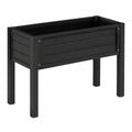 Hochbeet 120 x 60 x 80 cm aus WPC und Metall in Schwarz für Garten und Terrasse