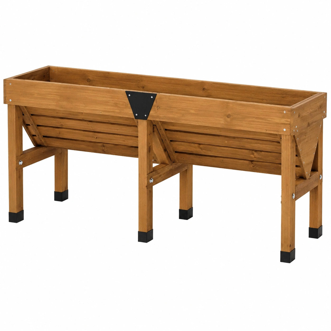 Hochbeet 120 x 60 x 80 cm aus Holz Braun mit erhöhtem Pflanzkasten für Garten und Balkon