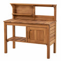 Gartenarbeitstisch 110 x 50 x 160 cm Holz Braun mit Ablagen und Schrank